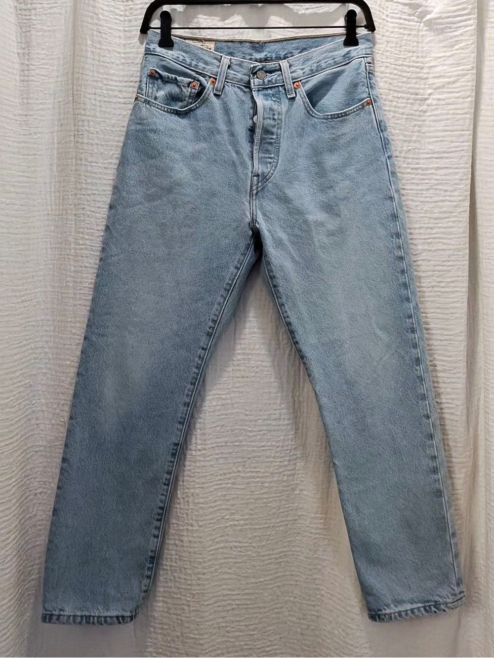 Levi's 501 Original Fit Button Fly Light Wash Straight Ankle Jeans W27 L26